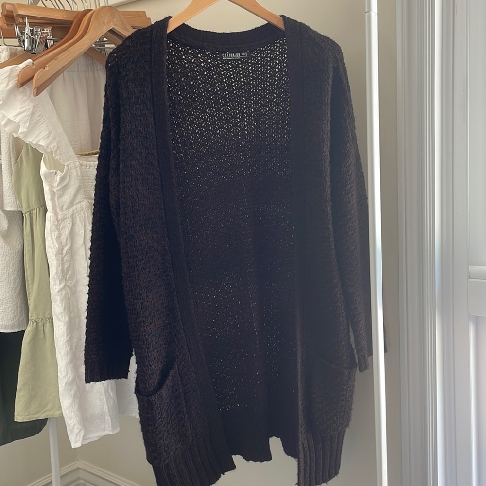 cotton on maroon knit cardigan